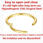 ORANGELOVE, 2pcs 20g 7mm Piercing Jewelry, Hypoallergenic Surgical Steel Earrings/Nose Rings for Tragus, Cartilage, Helix, Daith, Nipple, Belly, Lip, 20 Gauge, Clicker Closure, Silver, 20.0g