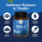 DHEA Supplement for Women & Men - DHEA 100mg per Serving Capsules for Hormone Balance - Promotes Mood Stability Healthy Brain Function & Energy - Dehydroepiandrosterone Capsules - 180 Count