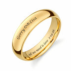 Personalized Men’s Gold Tungsten Ring – Custom Engraved Wedding Band with Free Engraving in Any Language - Ships from USA