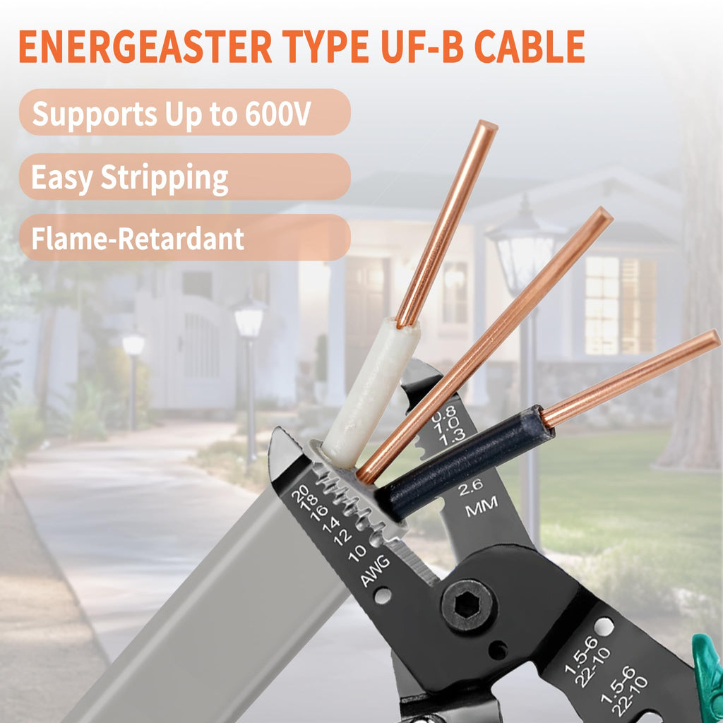 Energeaster 12/2 UF-B 50FT Solid Underground Feeder Direct Burial Cable