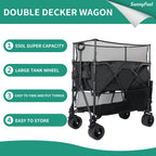SUNNYFEEL 550L Double Decker Wagon with High Extender & Tailgate