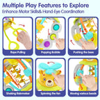 HOLA Montessori Toys for 1 Year Old Boys - Rattle Teething Baby Toys 0-6 & 6-12 Months, Silicone Pull String Sensory Toys for 1 Year Old Girl Gifts Christmas Stocking Stuffers