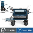 TIMBER RIDGE Push & Pull Double Decker Wagon, 400L Capacity & 450lb Load