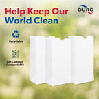 Duro 12# White Paper Lunch Bags 500 Count, Bulk Disposable SOS Paper Bags for Bread, Bagel, Deli & Restaurant Takeout or Delivery - 7.06 x 4.50 x 13.75 Inches