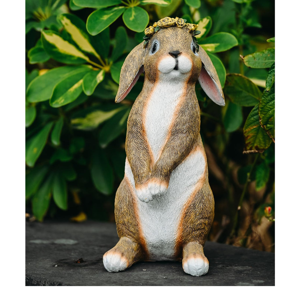 Lonyin Rabbit Garden Statue, Bunny Animal Figurines Indoor Outdoor Statues