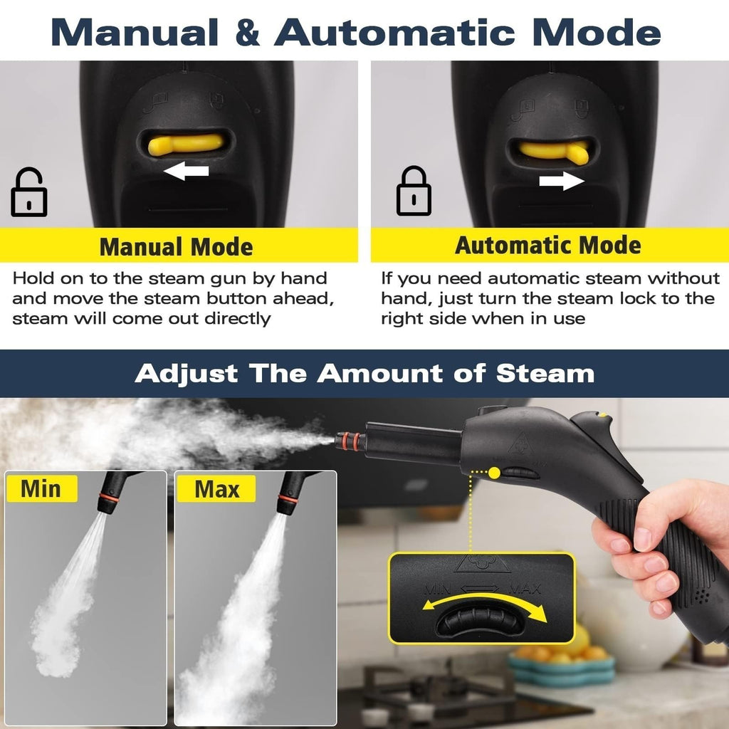 Waitbird Steam Cleaner, Steam Cleaner For Home, Handheld Steamer For Cleaning With 21 Accessories, 248 °F High Temperature, Suitable for Grout, Floor. Sofas, Upholstery, Carpets