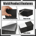 Joyfolk 4 Pcs 2" Thick Foam Padding Sheet with Adhesive Backing Closed Cell 4 Inch x 4 Inch Self Stick Neoprene Insulation Foam Sheet Black for Furniture Cars Speakers