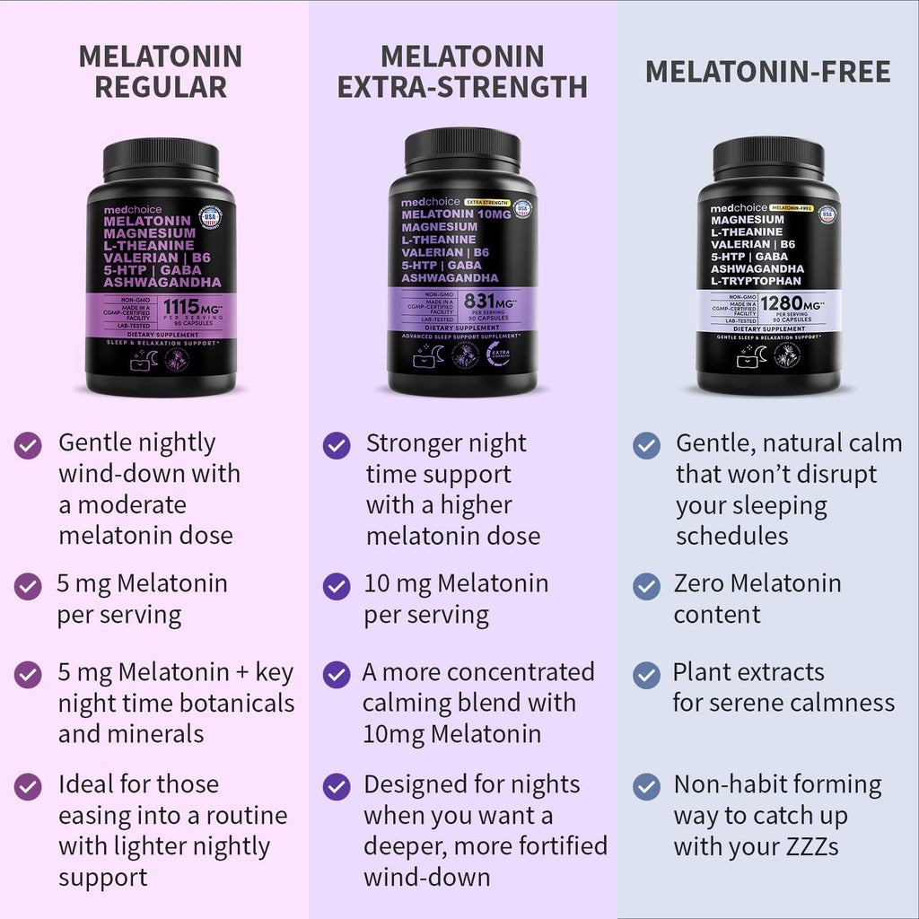 12-in-1 Melatonin Sleep Capsules - Natural Sleep Aids for Adults with Melatonin 5mg and Magnesium Glycinate 500mg, Sleep Aid with Ashwagandha, L Theanine, Valerian Root, GABA, 5-HTP (90ct, Pack of 4)