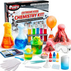 Playz Extreme Chemistry Set – 52 Unique Experiments, Science Kits for Kids Age 8-12, Lab Gear, Volcano Project, Learning Tools, Fair Activity, Discovery Gift, STEM Toys for Boys and Girls