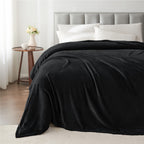 BEDELITE Fleece Blanket Soft Plush King Size Bed Blanket Black 108"x90"