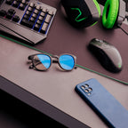 Horus X • Round Blue Light Glasses Men and Women | Computer Glasses for Screens Anti-Fatigue & Eyestrain Relief | Clear