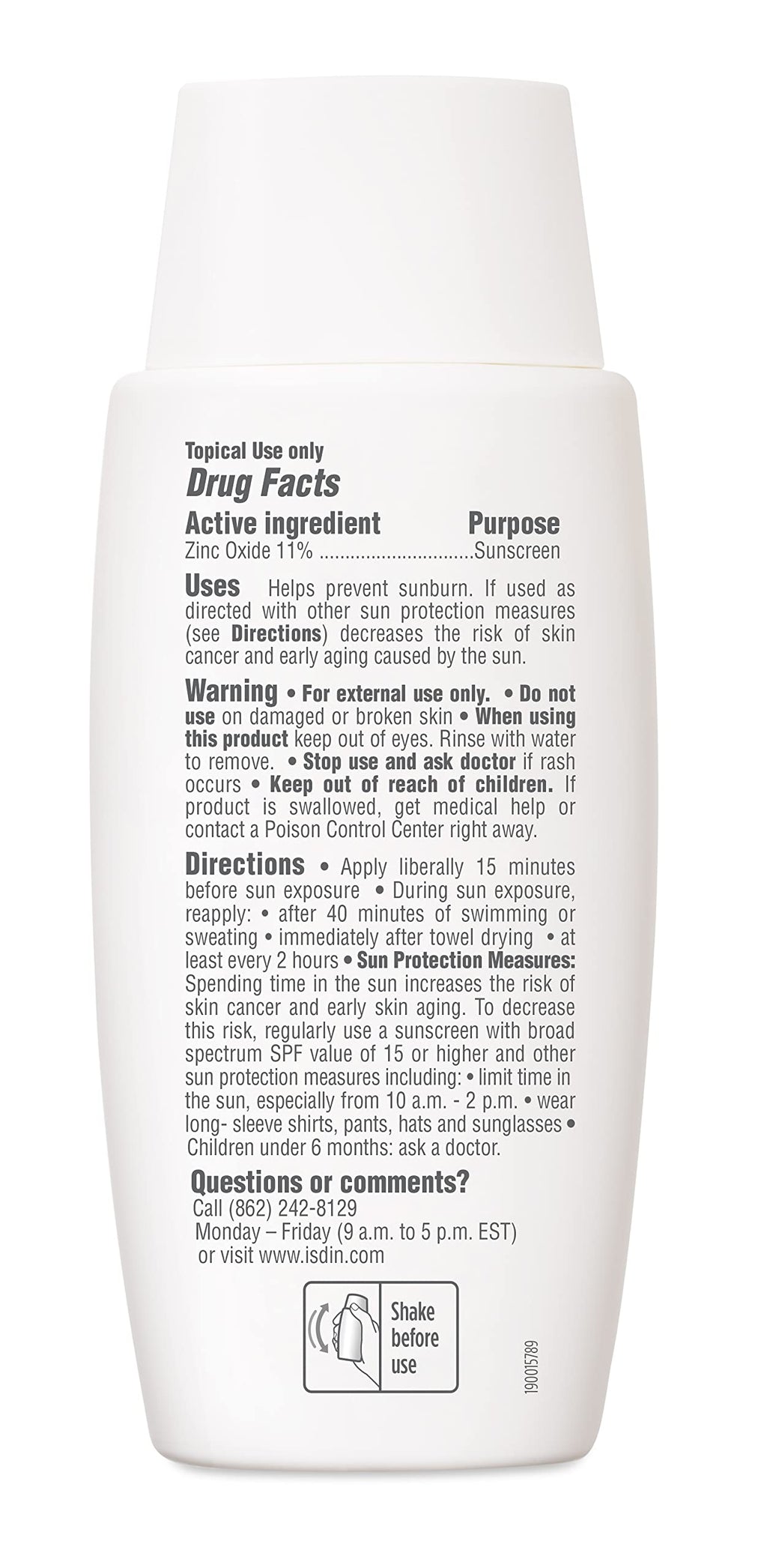 ISDIN Eryfotona Actinica Zinc Oxide sunscreen with 100% mineral UV filter Broad Spectrum SPF 50+, No White Cast, Suitable for Sensitive Skin, 3.4 Fl Oz
