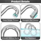 phepetroll M3.5-30 Pack 1.46” Quick Links Chain Connectors, 1/8″ Galvanized Chain Locking Hooks, 180LBS Heavy Duty Thread Quick Link Clips, Twist Oval Keychain D Shape for Swing, Backpack, Key Ring