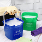 Roshtia 6 Pcs 3 Quart Sanitizing Cleaning Bucket Square,Red, Blue, Green