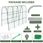 iGreely Cucumber Trellis for Raised Bed, U-Shape Garden Arch Metal Support for Climbing Plants, Metal Arch Vegetables Trellis, Plant Support for Vine (Green, 69.3" L×30" W×47.2" H)