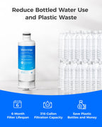 Waterdrop WD-F45 Replacement for Samsung® DA97-17376B, HAF-QIN/EXP, DA97-08006C, RF28R7201SR, RF28R7351SG, Refrigerator Water Filter, 2 Filters