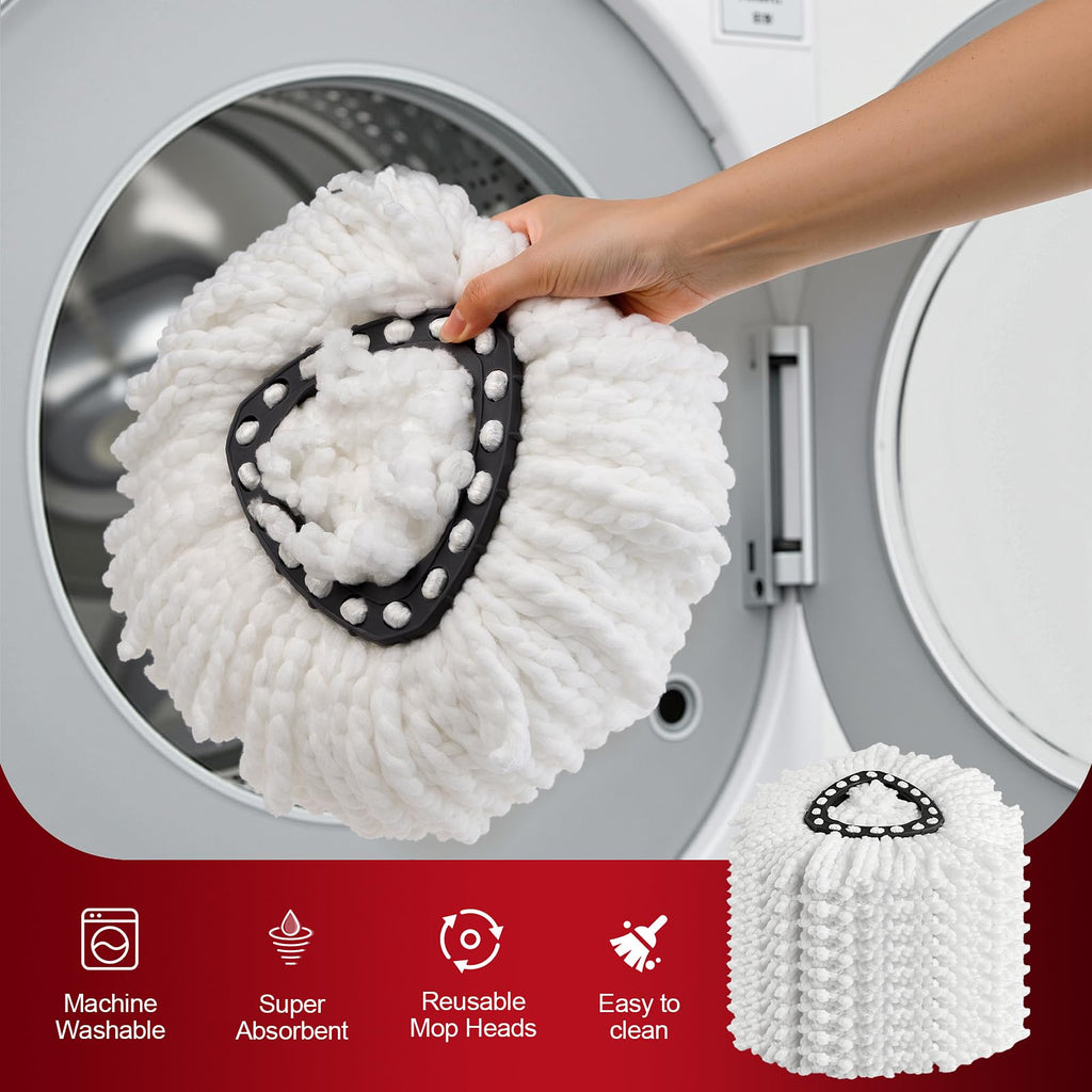 10 Pack Spin Mop Refills Head, Mop Heads Replacement for Spin Mop, Washable Microfiber Mop Replace Head Spin Mop, 360°Spinning Micro Replacement Mop Head for Easy House Cleaning Floor Mopping