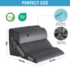 MEGCXIT 3PCS Bed Wedge Pillow for Headboard, Adjustable Wedge Pillow for Sleep Apnea, 23” Wide Triangle Pillow Wedge Set for After Surgery, Acid Reflux Relief, Snoring, Neck&Back Support, Grey