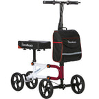 Economy Knee Scooter Steerable Knee Walker for Foot Injuries Compact Crutch Alternative with Dual Braking System (Red)