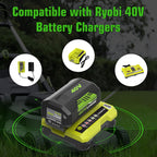 2Pack Upgraded to 8000mAh Replacement for Ryobi 40V Battery and Charger OP401 Combo, Compatible with Ryobi 40Volt Battery Lithium ion OP40261 OP40404 OP4050A OP40602 OP4075A Cordless Tools
