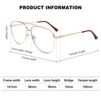 AMOMOMA Aviator Reading Glasses for Women,Men Blue Light Blocking Computer Readers Trendy Retro Metal Frame AM6162US, Black&Gold&Silver 1.00x