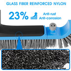 2 in 1 Pool Brush with Poles 10ft - 20'' Heavy Duty Swimming Pool Brush & Multifunctional Brush Head, 9ft Aluminum Poles, Cleaning Inground & Above Ground Pools