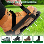 Ohuhu Lawn Aerator Shoes with Stainless Steel Shovel, Free-Installation Aerating Shoe with Hook&Loop Straps, Heavy Duty One-Size-Fits-All Spiked Aerating Sandals for Garden Grass