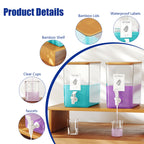 RoleDes Laundry Detergent Dispenser Set, Liquid Laundry Soap Dispensers for Detergent and Fabric Softener, 2 x 101 oz Refillable Containers with Stand for Laundry Room Organization