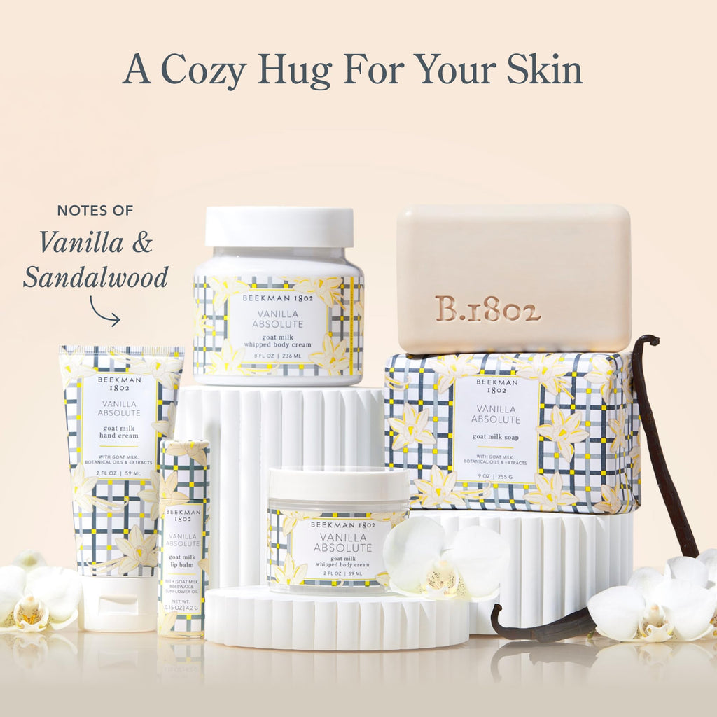 Beekman 1802 Pure Goat Milk Hand Cream, Vanilla Absolute - Scented - 3.4 oz - Moisturizing Lotion for Dry Skin - Anti-Aging Hydration - Good for Sensitive Skin - Cruelty Free