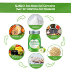 Sea Moss Raw,15OZ Natural Sea Moss Gel with Irish Sea Moss-Immune and Digestive Support Vitamin Mineral Antioxidant Supplements(Green Apple)