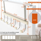 TOPIA HANGER Over The Door Hooks for Hanging, Towel Hooks Towel Racks for Bathroom, Coat Hooks Coat Rack Over The Door Organizer Hanging, Wooden Door Hangers for Coat Towel Hat Purse CT72W - 2 Pack