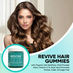 KLUNIZ Revive Hair Gummies, Balmbare Revive Gummies for Hair, Promotes Thicker, Fuller, Stronger Hair, with Organic Irish Sea Moss, Pearl Powder Glow, Vitamin C/E, Aloe Vera, 60 Count