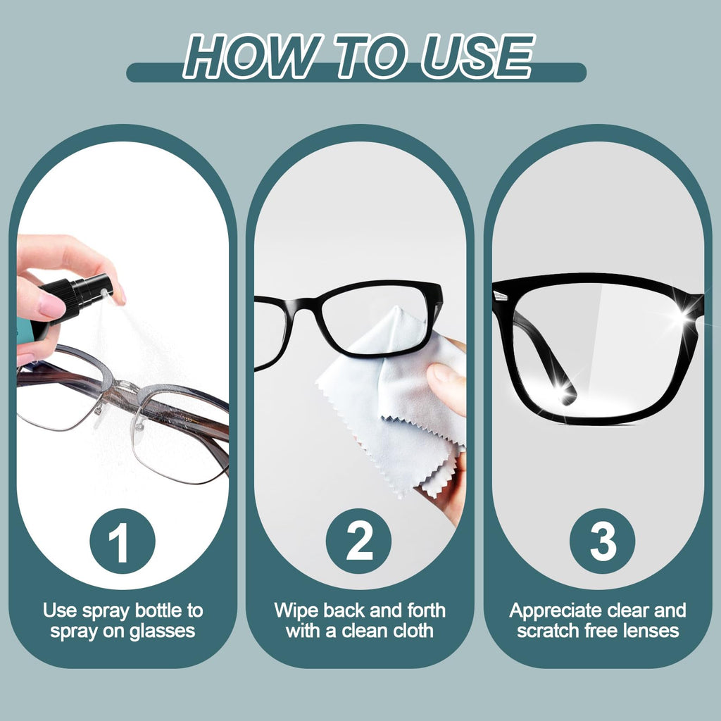 Gartiage Eyeglass Scratch Remover for Lenses, Eyeglass Cleaner Spray, Glasses Lens Scratch Remover for Eyeglasses, Sunglasses Cleaning Kit (2)