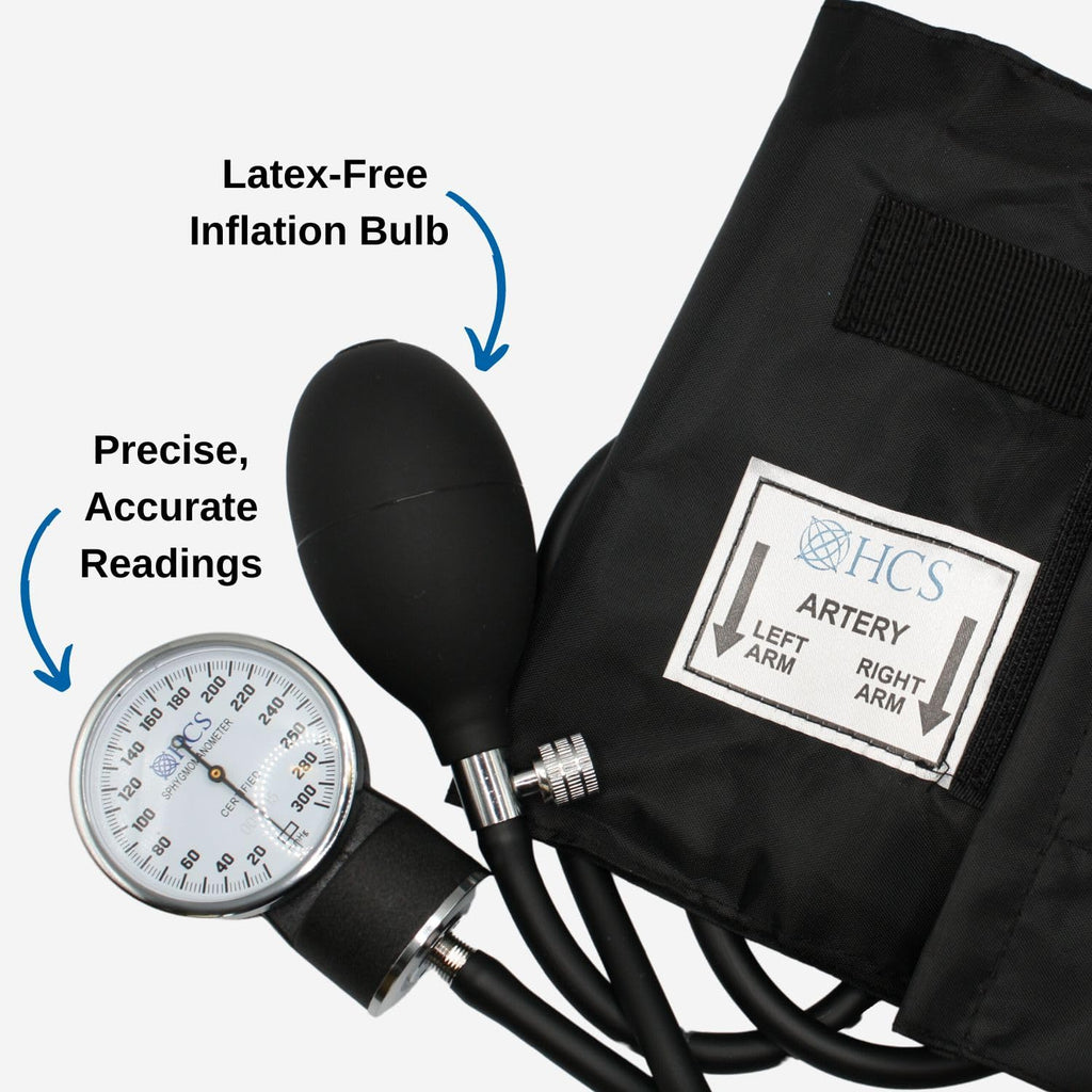 HCS Extra Large Blood Pressure Bracelet, Manual BP Cuff for Adults, Manual Blood Pressure Arm Monitor, Aneroid Sphygmomanometer, Medical Grade, Home Use, Elderly Care,