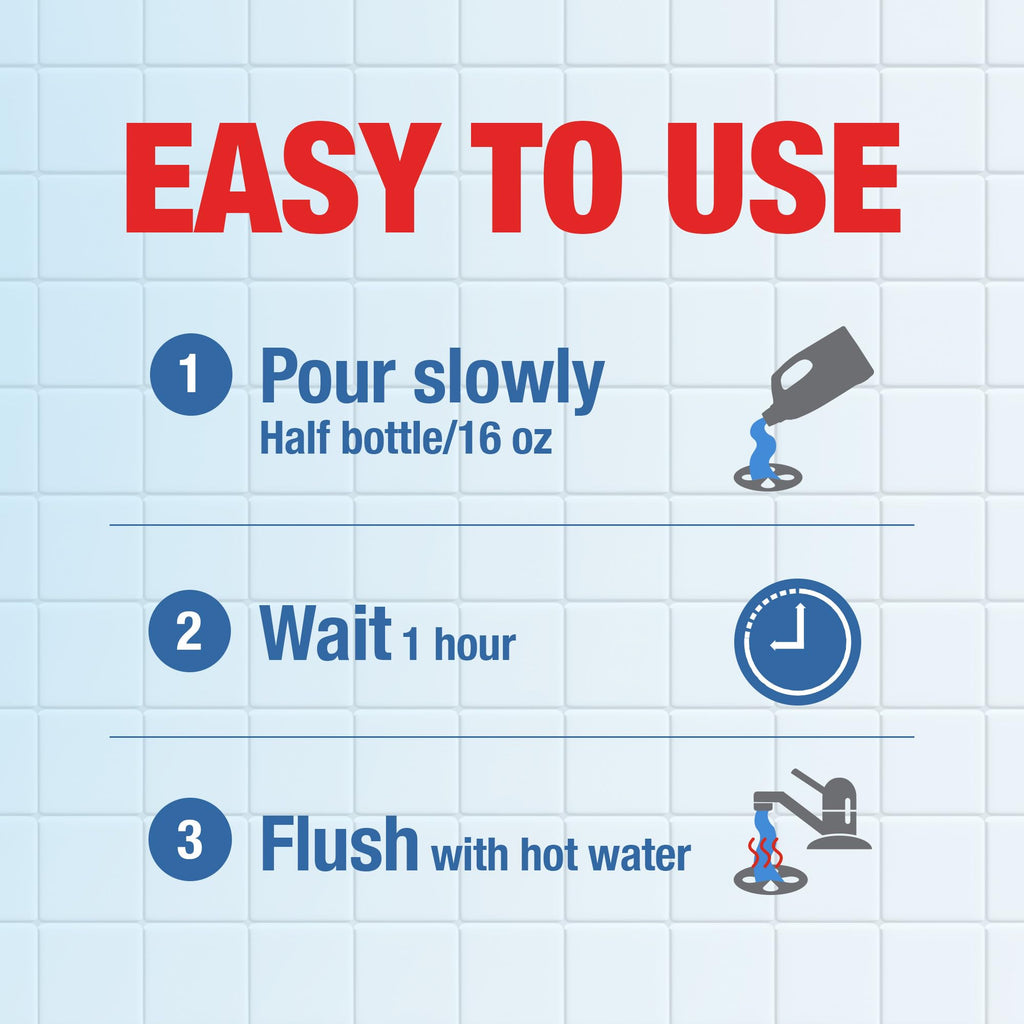 Drano Balance Drain Clog Remover and Cleaner, Non-Corrosive Formula, Safe on All Pipes and Septic Tanks, Formulated Using Only Essential Ingredients, 32 Fl Oz