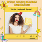 Gift Baskets for Women, 10pcs Unique Birthday Gifts for Women, Best Friend Birthday Christmas Gift, Get Well Soon Gift Basket Sending Sunshine Cheer Up Box for Sister Friendship - BRIGHTEN UP HER DAY