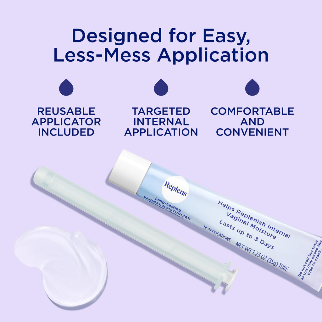 Replens Long-Lasting Vaginal Moisturizer, Relieves Vaginal Dryness for Up to 3 Days, Fragrance Free, 14 Applications