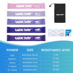 WIKDAY Resistance Bands for Working Out Exercise Loop Bands Workout Bands Set for Men Women Body Stretching, Training, Home Workout, Physical Therapy, Booty Legs, Set of 5 (Purple)