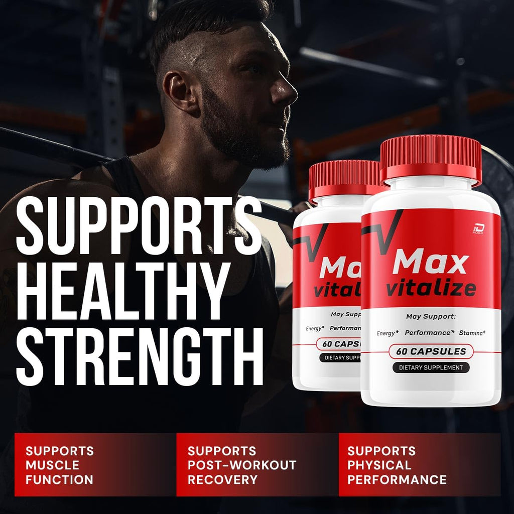 Max Vitalize for Men, Advanced MaxVitalize Natural Pills - Maximum Strength Formula, Max Vitalize Reviews - 1 Pack - 60 Capsules