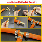 Da by 2 pcs 1/2" (12.5mm) Brass Tee Barb Fittings for 12.5mm ID Hose,6 pcs Stainless Steel Pipe Clamps,3 Way Union Intersection for Water/Fuel/Air(T)
