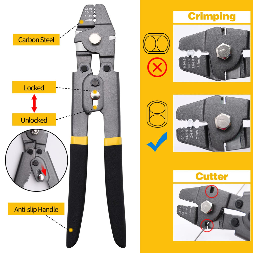 328ft 1/16" Wire Rope Crimping Tool Kit