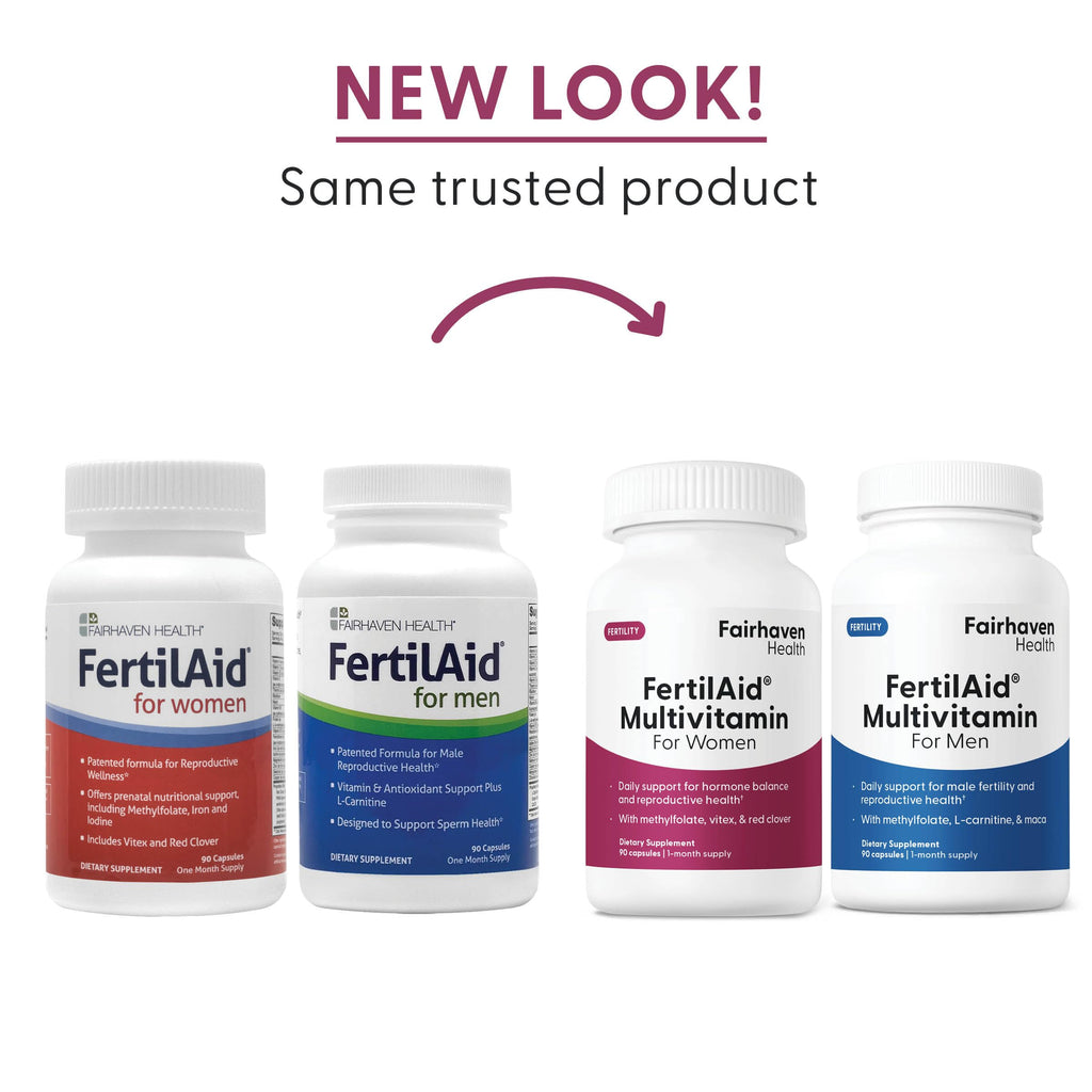 Fairhaven Health FertilAid for Men and Women Combo Fertility Supplements for Men and Women | Count and Motility Support Pre-Conception for Him | Prenatal Vitamin for Her with Vitex and Folate