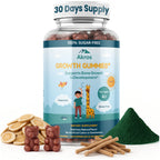 Akros Growth Gummies for Kids & Teens | Sugar-Free Calcium + Vitamin D3 & K2 Gummies - Height & Bone Support | Ashwagandha, Spirulina, L-Arginine | Non-GMO, Gluten-Free, 60 Raspberry-Watermelon Bears