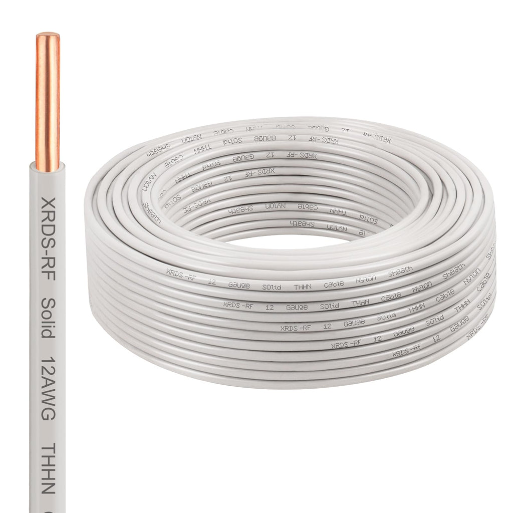 12AWG THHN Wire, Single Bare Copper Conductor with PVC and Nylon Insulation, 600V Rated, Heavy-Duty THHN Wire for Residential and Industrial Use (12Gauge, 75 Feet)