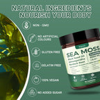 Buporai Sea Moss Gummies 16-1, Black Seed Oil Ashwagandha Turmeric Bladder Wrack Vitamin C Vitamin D3 Elderberry Manuka Dandelion Yellow Dock Apple Cider Vinegar for Men & Women