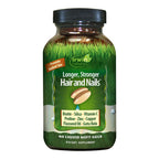 Irwin Naturals Longer, Stronger Hair and Nails - Promotes Vibrant Shine Texture & Strength - 60 Liquid Softgels