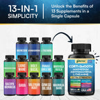 Parrox Corti-Smooth Cortisol Supplement Magnesium, L-Theanine, Ashwagandha, Magnolia Bark, Panax Ginseng, Bacopa Monnieri, GABA, Lions Mane, Ginkgo Biloba, Phosphatidylserine, Valerian Root (180 Caps)
