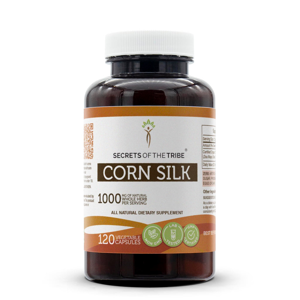 Secrets of the Tribe Corn Silk USDA Organic Capsules | Certified Organic Vegetarian Capsules, Herbal Dietary Supplement | Zea Mays Dried Silk (120 Count)