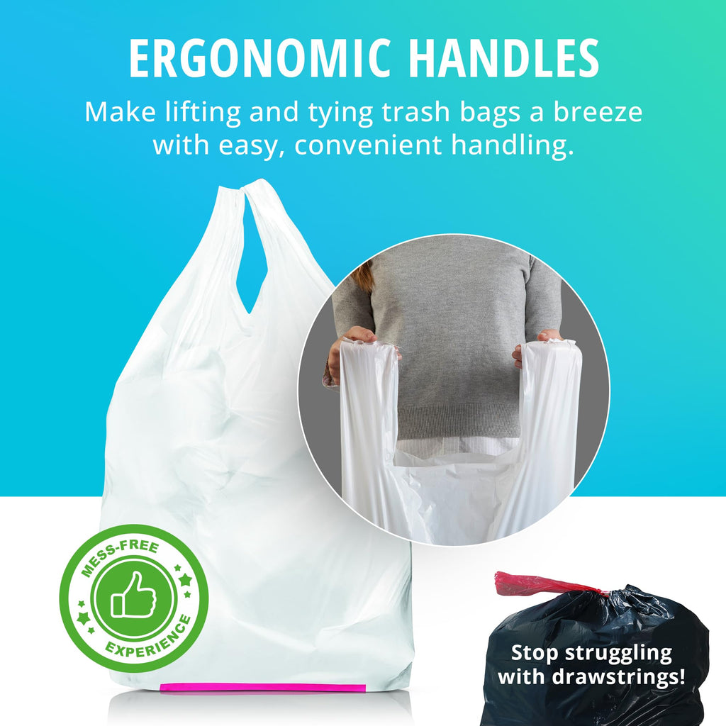 Hippo Sak - Kitchen Trash Bags 13 Gallon - Garbage Bags with Handles - 45 Count