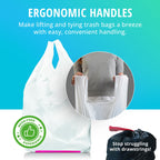 Hippo Sak - Kitchen Trash Bags 13 Gallon - Garbage Bags with Handles - 45 Count